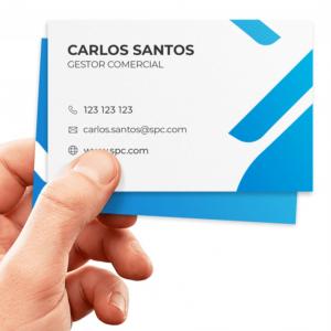 Cartão de visita - com verniz localizado Couchê 300g 9x5cm 4x4 Laminação Fosca e Verniz Localizado F/V Corte Reto 
